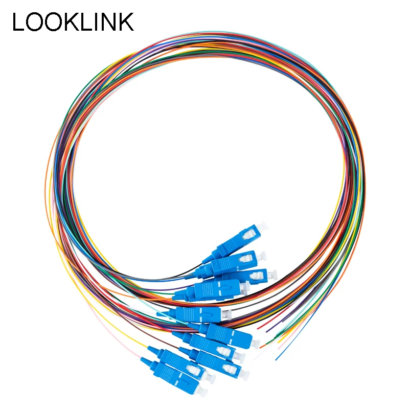 LOOKLINK SC/UPC 12 Волокон 9/125 0,9 мм Одномодовые Волоконно-оптические косички с цветовой маркировкой, Патч-кабель 1 м/1,5 м Индивидуальной длины Изображение 0