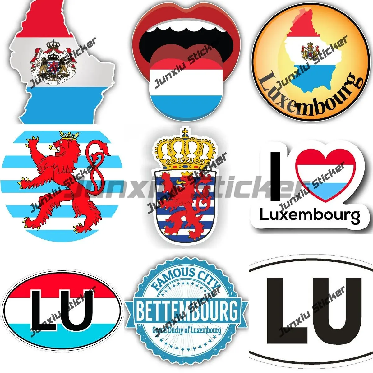 Карта Люксембурга, наклейки с флагом, гербом Люксембурга, автомобильные наклейки, городской щит, наклейки для путешествий, аксессуары, наклейки W205 спереди. Изображение 0