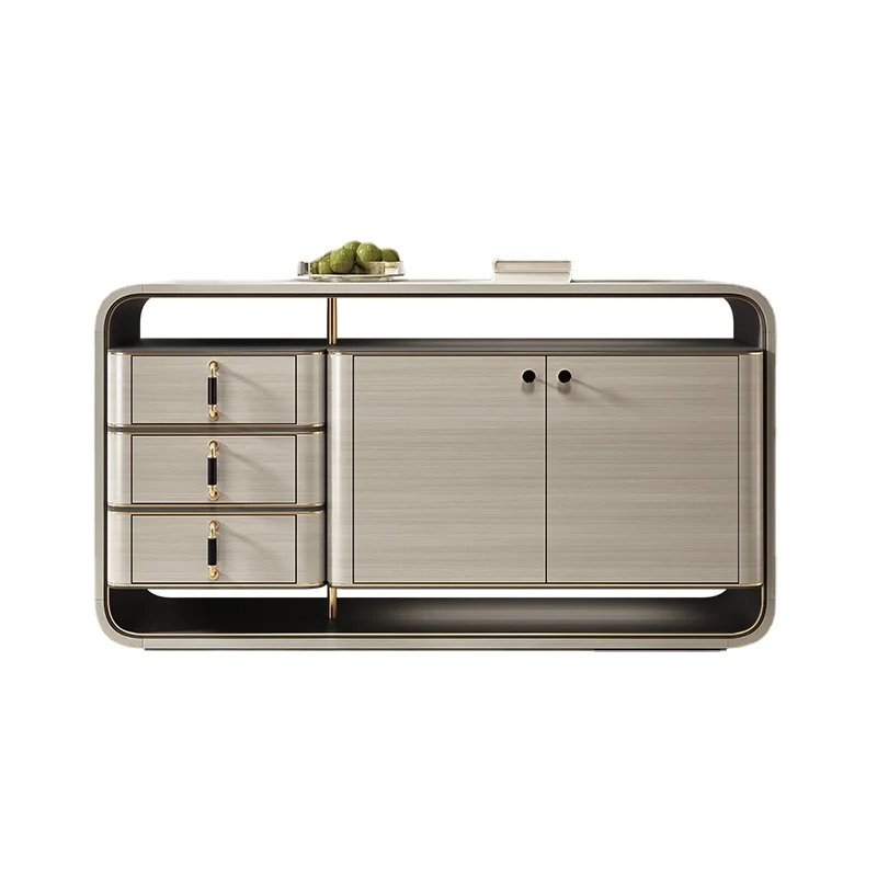 Входной шкаф из массива дерева TLL, буфетный шкаф для столовой, шкафчик в доступном роскошном стиле Изображение 0