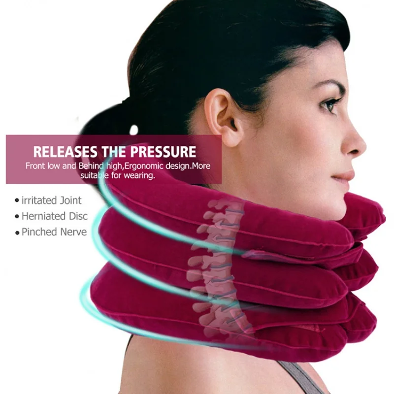 Устройство для коррекции лебединой шеи Hailicare, устройство для вытяжения шейки матки, надувное портативное устройство для защиты шеи из бархата. Изображение 0
