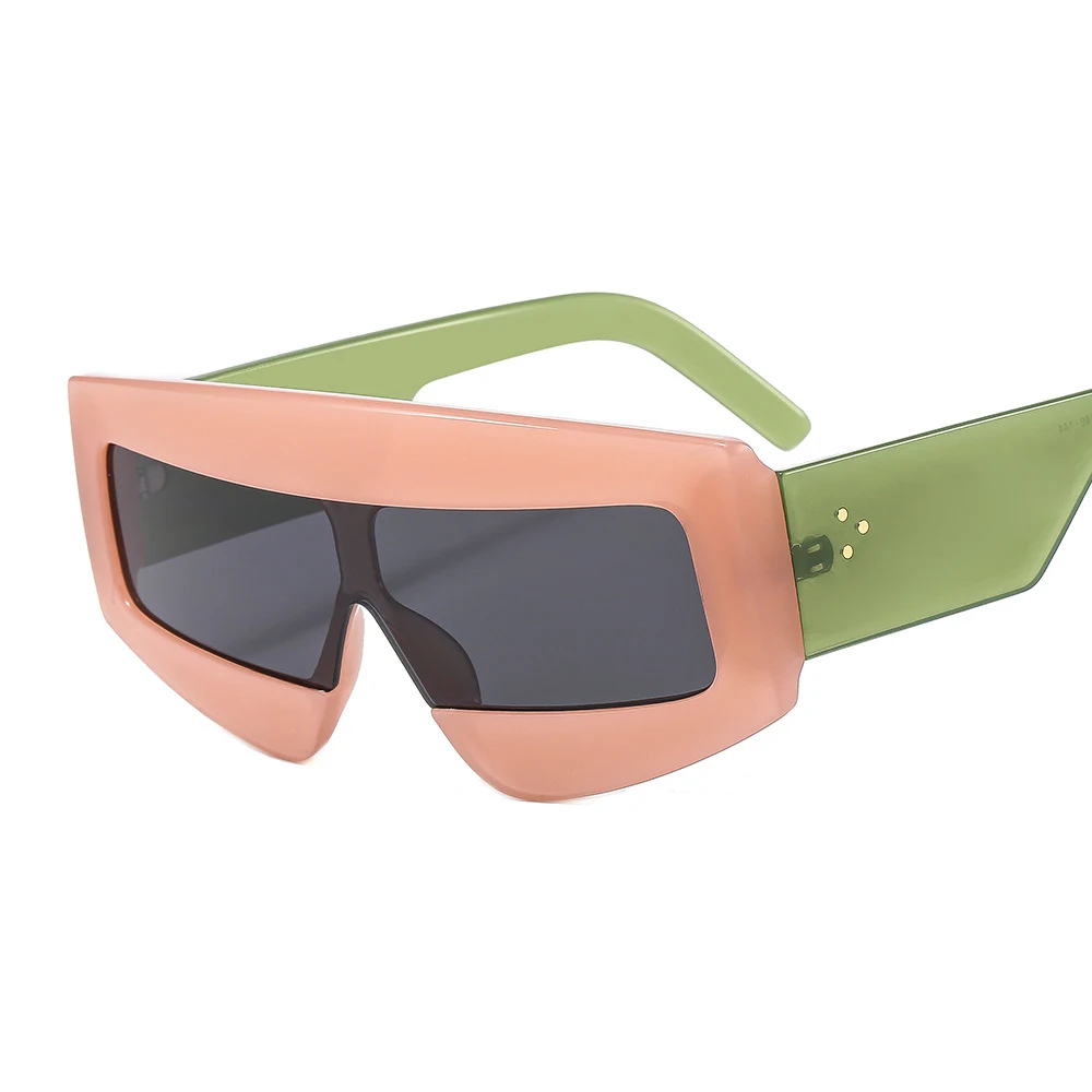 Mosengkw Уникальные цельные прямоугольные женские солнцезащитные очки оверсайз, модный люксовый бренд очков в стиле хип-хоп. Изображение 0