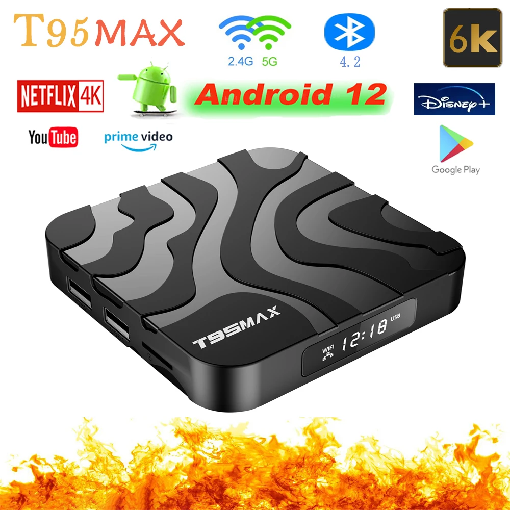 2023 IP T95 MAX TV BOX Android 12 M3U Двухдиапазонный Wifi 2,4 G и 5,8G TVBOX BT4.0 6K 1080P Android Smart Медиаплеер Быстрая Верхняя коробка Новый Изображение 0