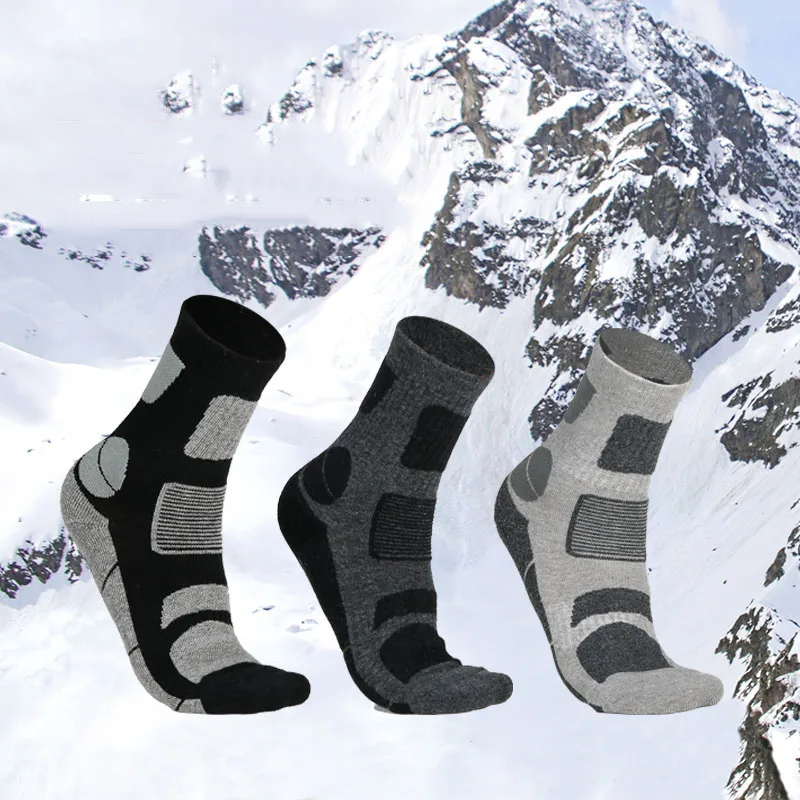 2020 Новые зимние шерстяные носки Для альпинизма, походов, Носки с толстым полотенцем, Дышащие Теплые Высокоэластичные амортизирующие Изображение 0