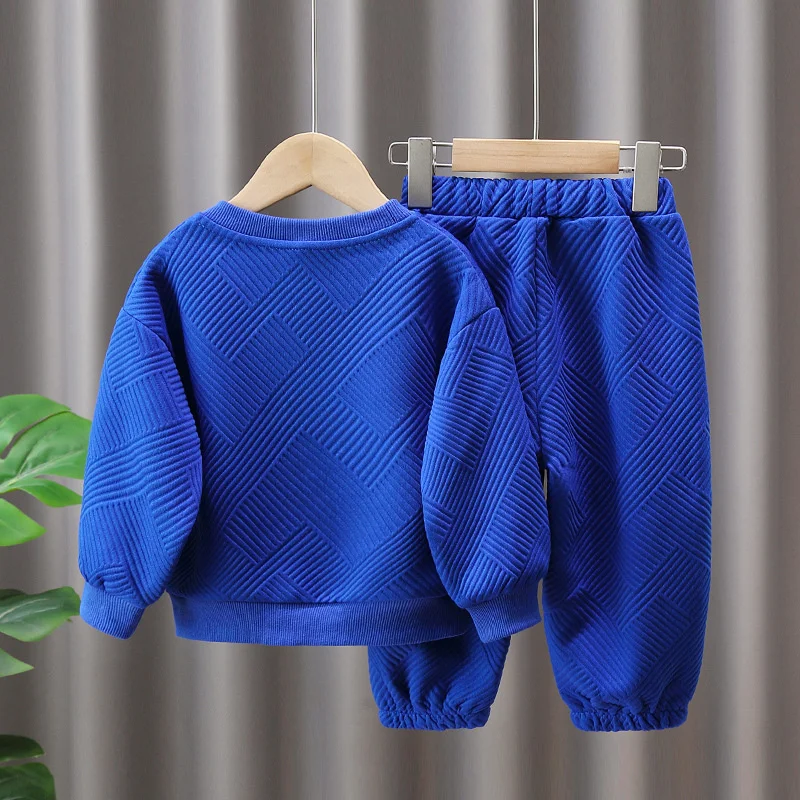 Весенний костюм-свитер для мальчиков 2023 года, модная повседневная одежда для мальчиков, детский весенне-осенний детский костюм-двойка Изображение 1