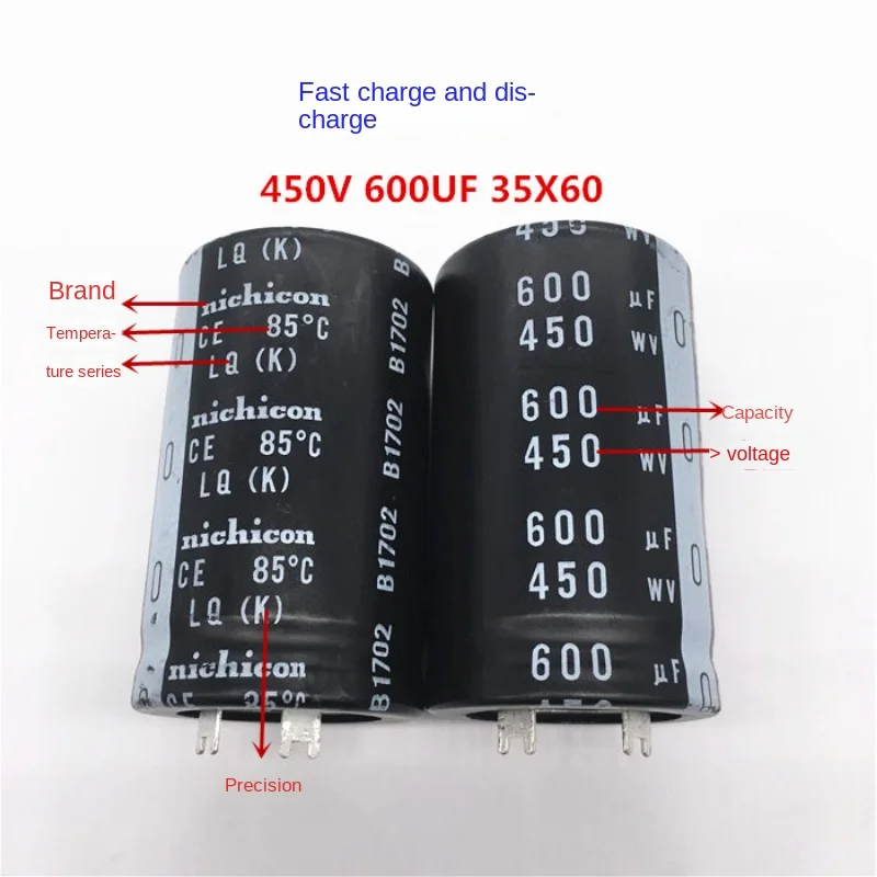 (1ШТ) Быстрая зарядка-разряд 450V600UF 35X60 электролитический конденсатор Nikon может заменить оригинальный 560UF Изображение 1