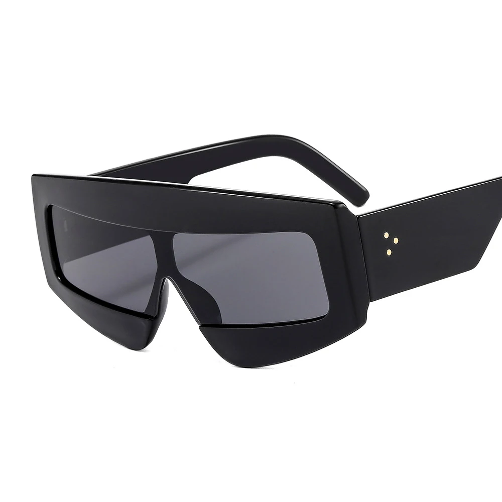 Mosengkw Уникальные цельные прямоугольные женские солнцезащитные очки оверсайз, модный люксовый бренд очков в стиле хип-хоп. Изображение 1
