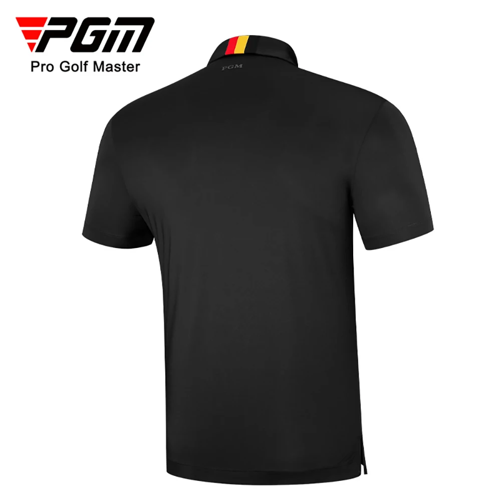 PGM Golf Clothing Мужская Дышащая Эластичная Быстросохнущая Спортивная футболка с коротким рукавом, Летняя Мужская рубашка Поло, окрашенная пряжей YF579 Изображение 1
