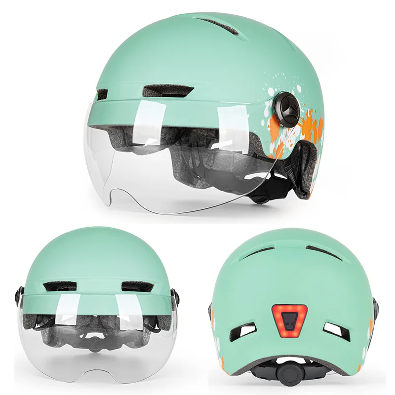 Велосипедный шлем Всесезонный универсальный шлем для езды на горных велосипедах с козырьками и светодиодными задними фонарями, велосипедные шлемы Изображение 1