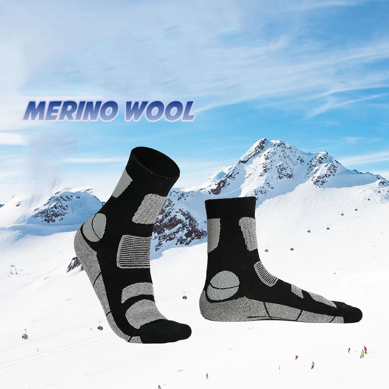 2020 Новые зимние шерстяные носки Для альпинизма, походов, Носки с толстым полотенцем, Дышащие Теплые Высокоэластичные амортизирующие Изображение 1
