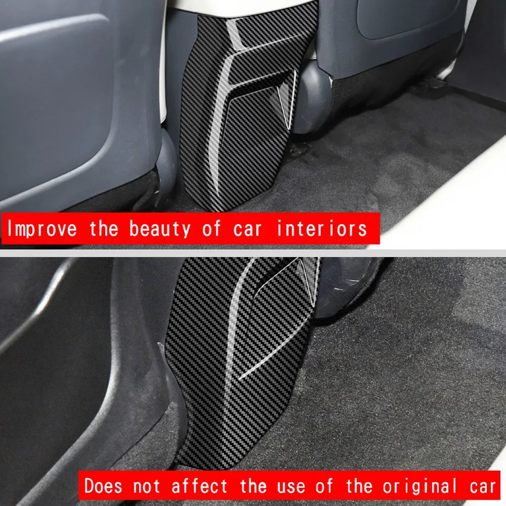 Карбоновая рама вентиляционного отверстия заднего кондиционера автомобиля, накладка на панель с защитой от ударов для KIA EV6 GT Line 2021 2022 Изображение 2