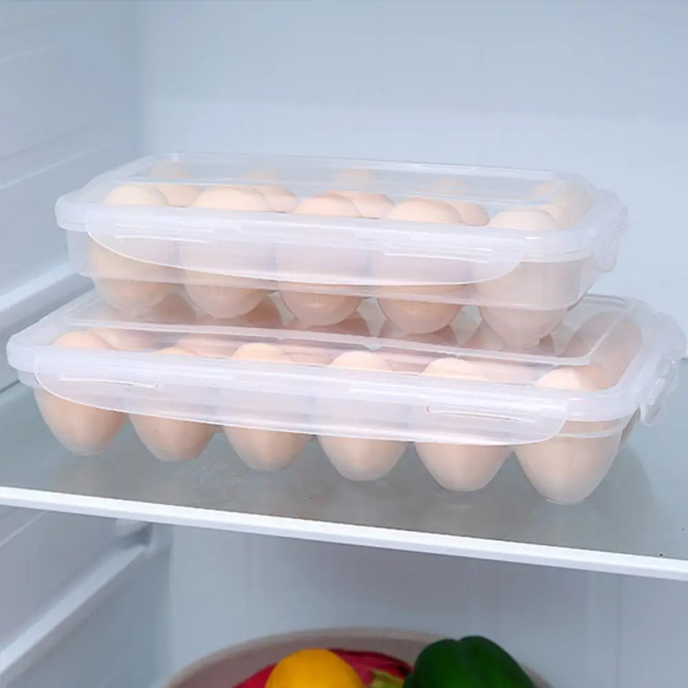 Противоударный Прозрачный Видимый Чехол-органайзер для яиц с сеткой 10/18 для холодильника, кухонные Принадлежности Изображение 2