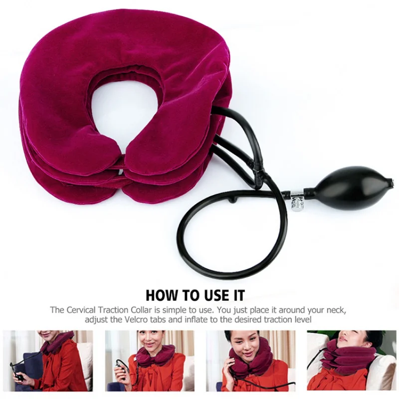Устройство для коррекции лебединой шеи Hailicare, устройство для вытяжения шейки матки, надувное портативное устройство для защиты шеи из бархата. Изображение 2