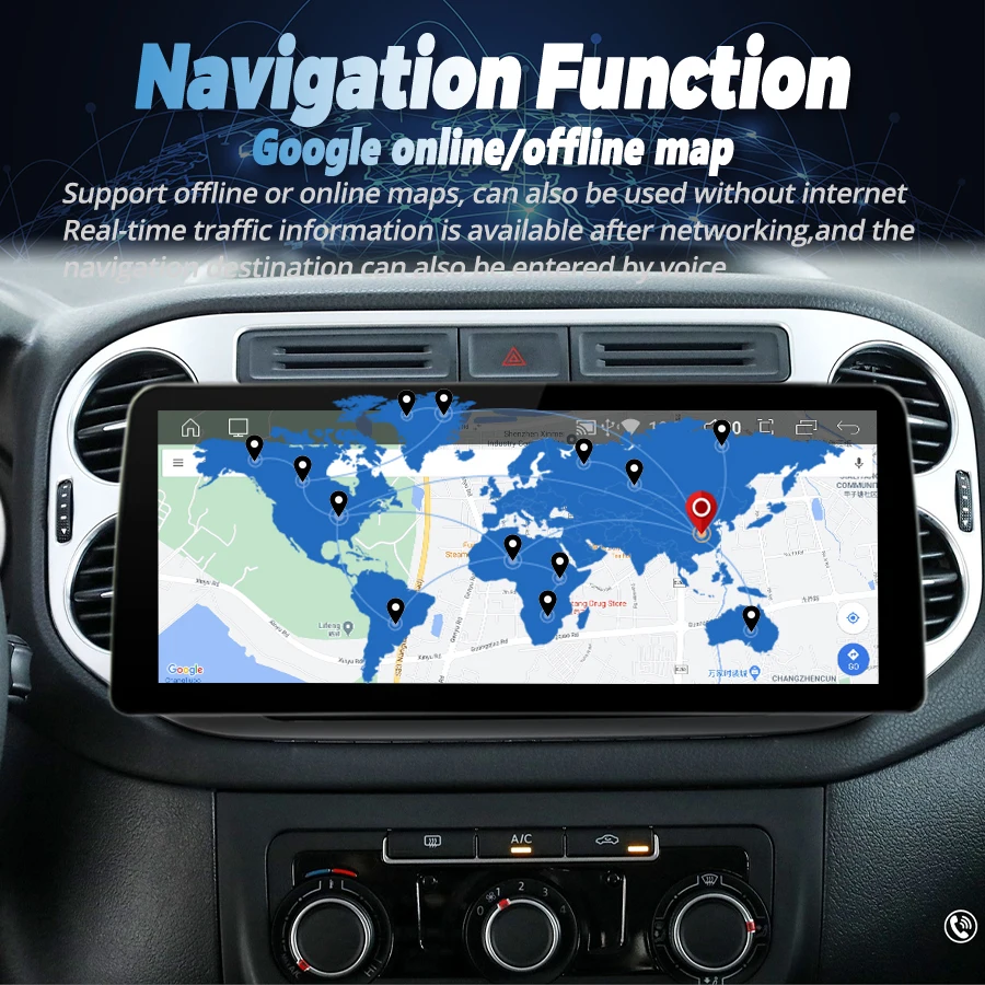 12,3-дюймовый экран Android 13-автомобильный видеоплеер 2Din Радио стерео для Volkswagen Tiguan 2006-2016 GPS Мультимедийное головное устройство Carplay Изображение 2