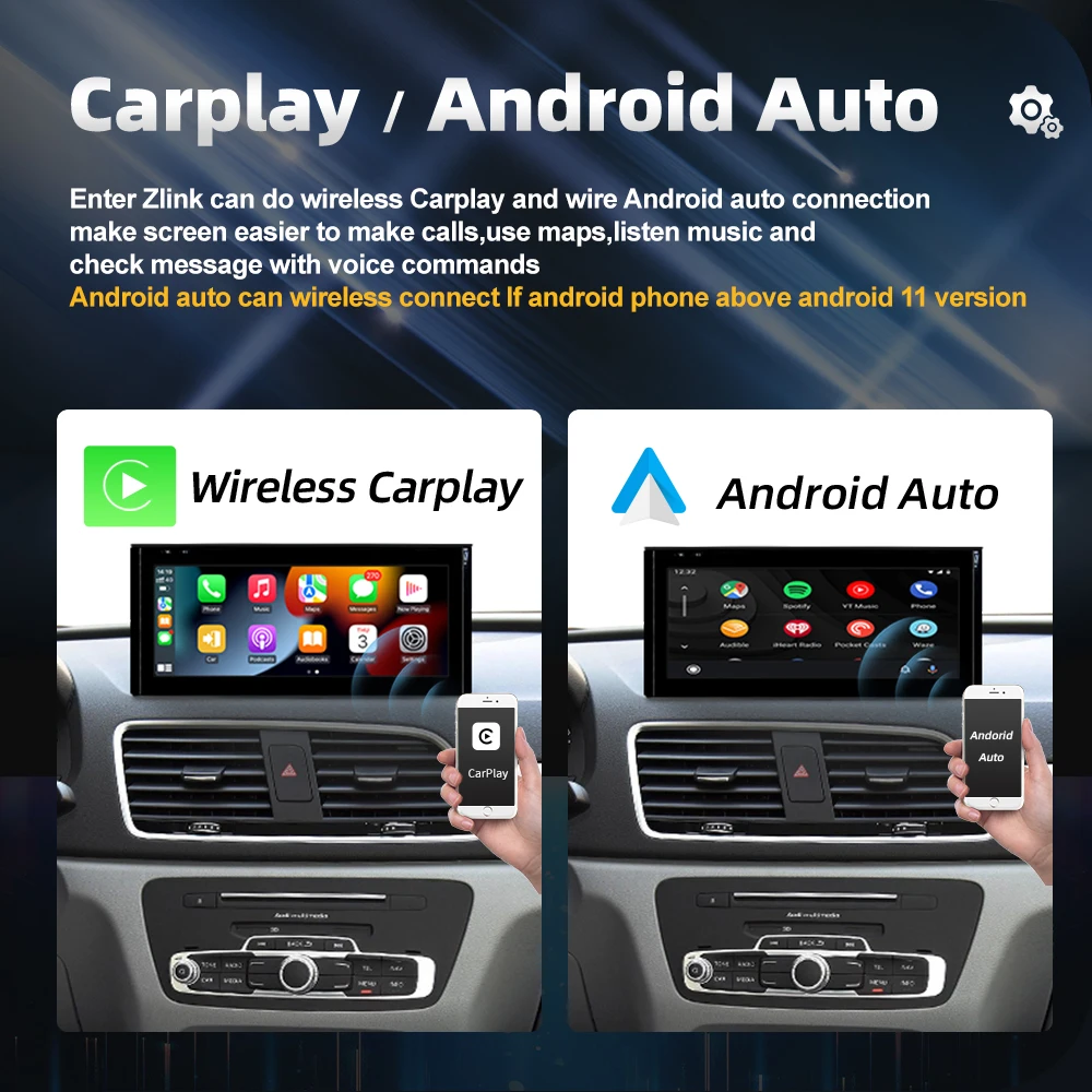 8-Ядерная Система Android 11 Автомобильный Мультимедийный Стерео Для Audi Q3 Google WIFI 4G SIM 8 + 128 ГБ Оперативной Памяти IPS Сенсорный Экран GPS Navi Carplay Изображение 2