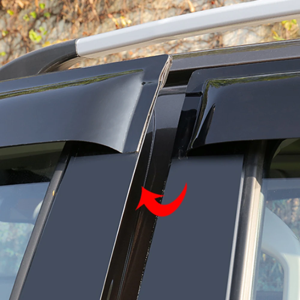 Для Hyundai Santa Fe 2001-2018 Авто Черный Тонированный Козырек Бокового Окна Автомобиля Вентиляционные Тенты Укрытия От Дождя Дверной Вентиляционный Козырек Изображение 3