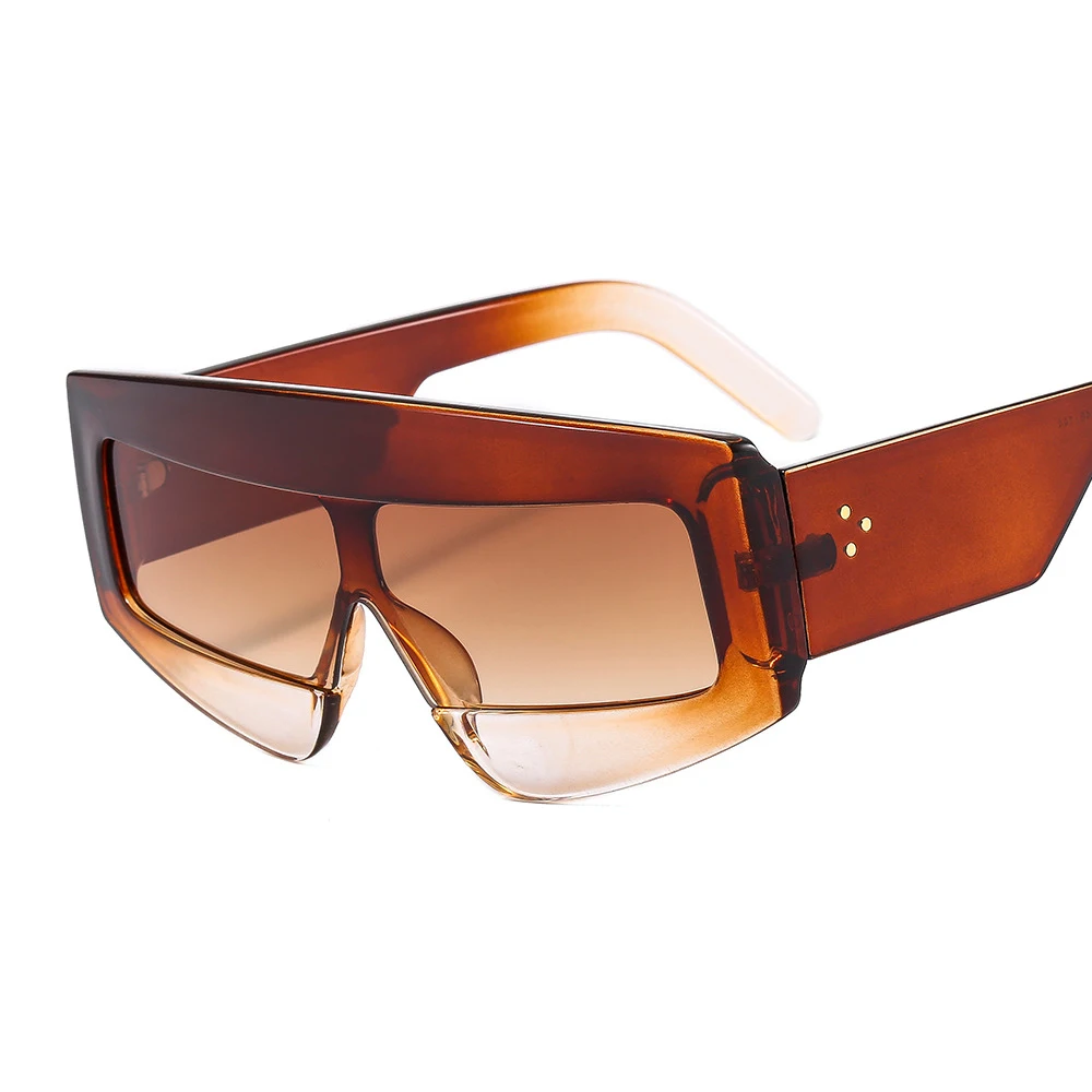 Mosengkw Уникальные цельные прямоугольные женские солнцезащитные очки оверсайз, модный люксовый бренд очков в стиле хип-хоп. Изображение 3