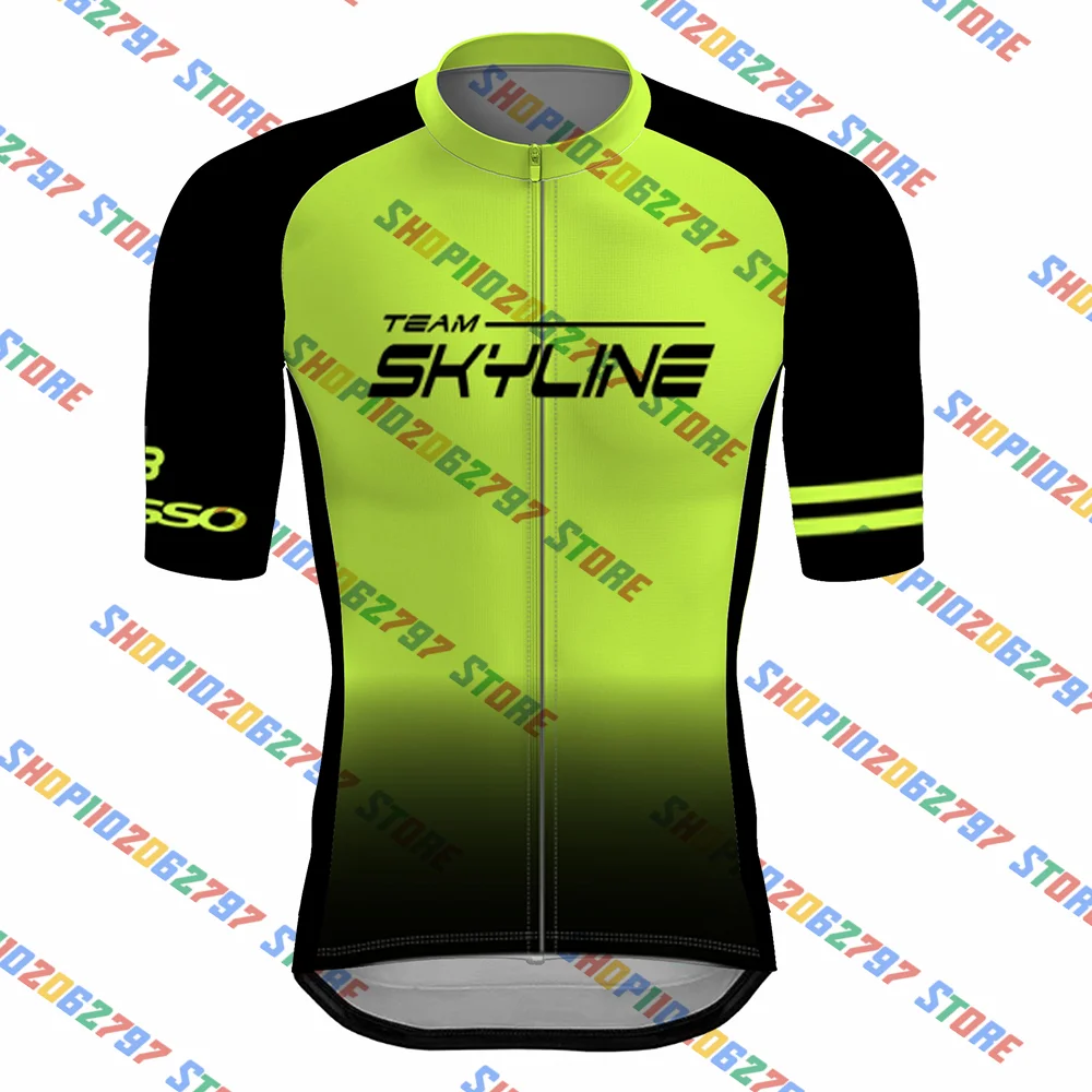 2023 Team Skyline Велоспорт Джерси Комплект Одежды Летние Велосипедные Рубашки MTB С Коротким Рукавом Велосипед Джерси Майо Изображение 3