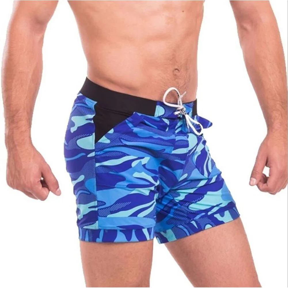 Мужские плавки, летние шорты для плавания, фитнеса, мужская модная спортивная пляжная одежда, быстросохнущие эластичные пляжные брюки Изображение 3