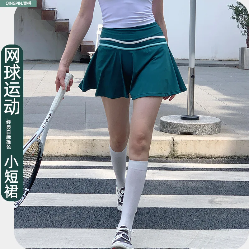 Новая женская теннисная юбка, подчеркивающая тонкость, препятствующая движению со скоростью света, юбка с сухим покрытием на бедрах Изображение 3
