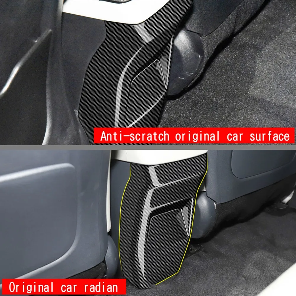 Карбоновая рама вентиляционного отверстия заднего кондиционера автомобиля, накладка на панель с защитой от ударов для KIA EV6 GT Line 2021 2022 Изображение 4