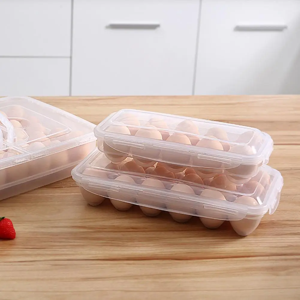 Противоударный Прозрачный Видимый Чехол-органайзер для яиц с сеткой 10/18 для холодильника, кухонные Принадлежности Изображение 4