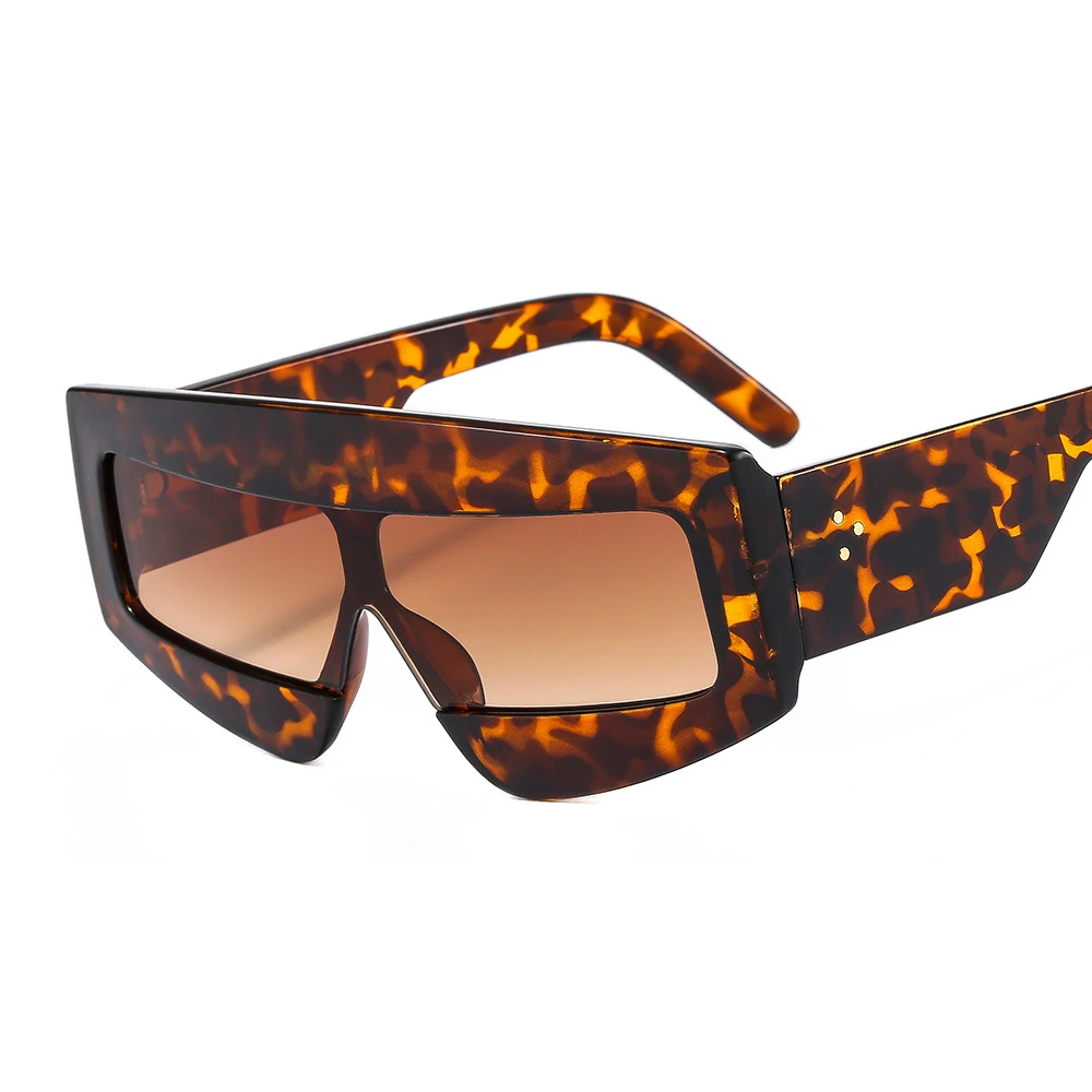 Mosengkw Уникальные цельные прямоугольные женские солнцезащитные очки оверсайз, модный люксовый бренд очков в стиле хип-хоп. Изображение 4