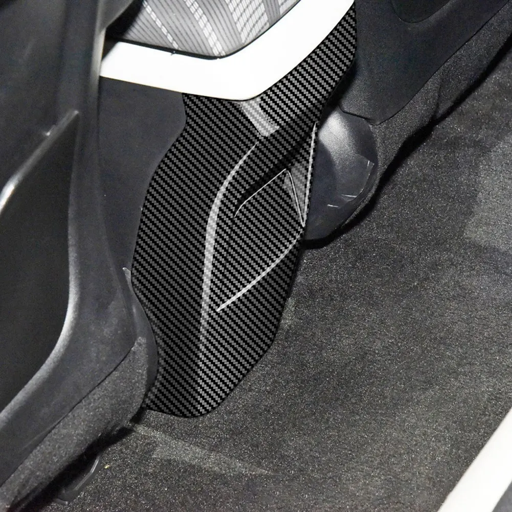Карбоновая рама вентиляционного отверстия заднего кондиционера автомобиля, накладка на панель с защитой от ударов для KIA EV6 GT Line 2021 2022 Изображение 5