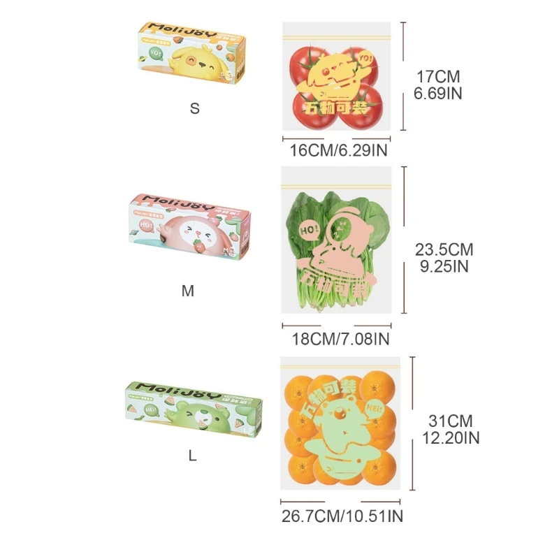 E56C Пакеты для самоуплотняющихся фруктовых закусок для дома, упаковочные пакеты из плотного полиэтилена Для хранения замороженных продуктов в холодильнике, пакеты для хранения свежих продуктов Изображение 5