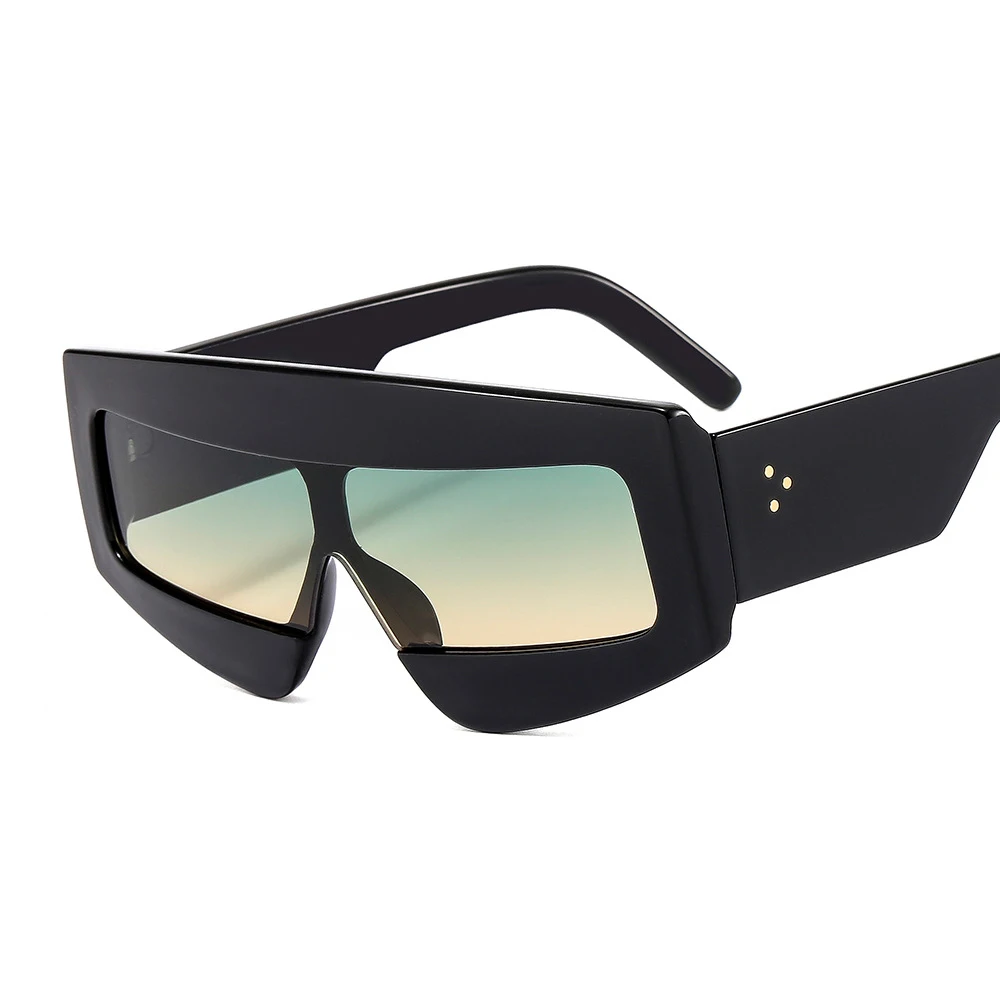 Mosengkw Уникальные цельные прямоугольные женские солнцезащитные очки оверсайз, модный люксовый бренд очков в стиле хип-хоп. Изображение 5