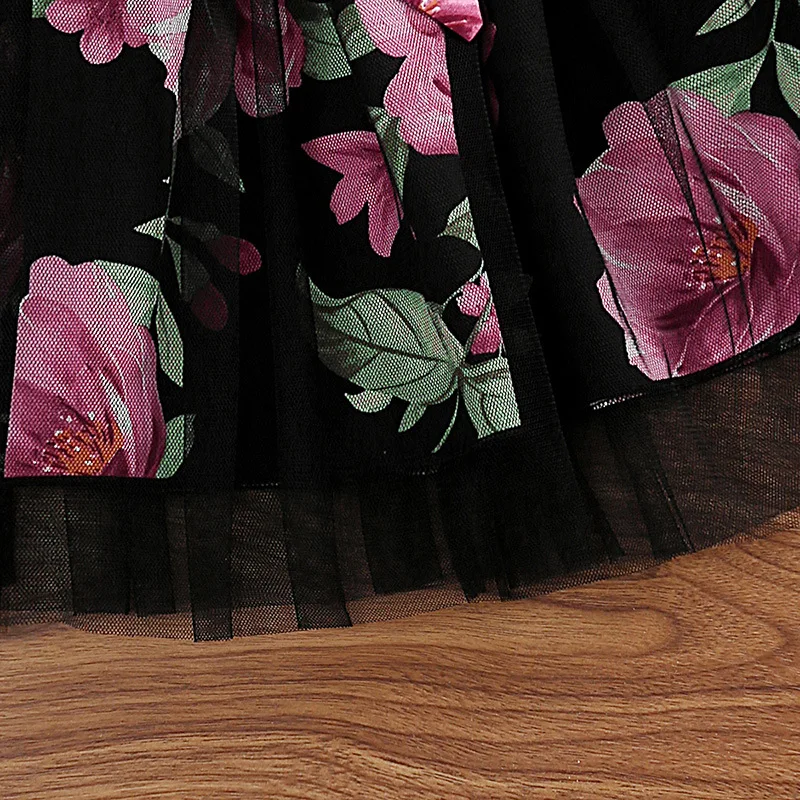 Элегантное платье с цветочным узором для девочек 2023 Новое Вечернее бальное платье для девочек на день рождения Vestidos Летняя Детская одежда Платье принцессы из тюля Изображение 5