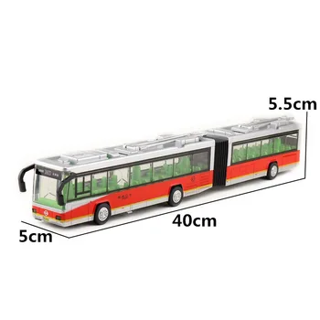 Высококачественная двухсекционная модель автобуса из сплава 1: 50, имитирующая звук и свет, игрушки для туристических автобусов, детские игрушки, оптовая продажа