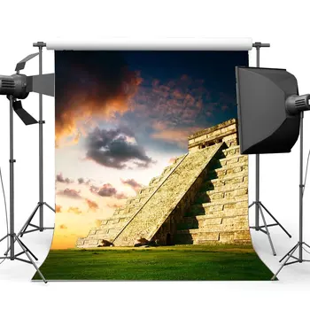 Фон Пирамиды Древнеегипетские фоны Зеленая Трава Луг Голубое Небо Белое Облако Культурно Исторический фон