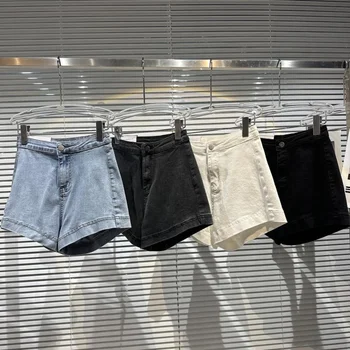 PREPOMP 2023 Весеннее новое поступление, эластичные тонкие джинсовые шорты, женские GH194