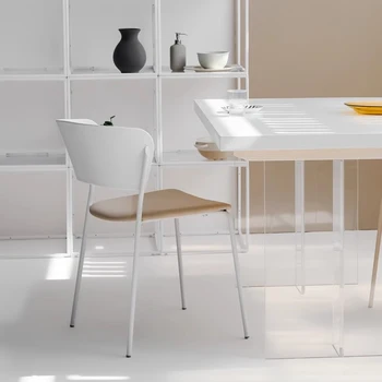 Роскошный Обеденный стул в скандинавском стиле, Белый Кухонный Офисный Гостиничный Обеденный стул, Дизайнерские Шезлонги для спальни, Домашние украшения интерьера