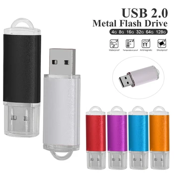 металлический USB-накопитель 64 ГБ 32 ГБ высокоскоростной 16 ГБ 8 ГБ 4 ГБ флэш-памяти USB-накопитель 128 МБ 512 МБ флешка 2.0
