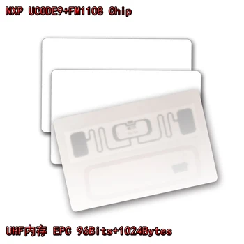 UHF HF Белая карта NXP UCODE9 FM1108 Чип ПВХ Материал 915 МГц + 13,56 МГц UHF HF Белая Карта Высокая Чувствительность RFID NFC
