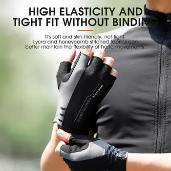 1 Пара велосипедных перчаток Мягкие спортивные перчатки Велосипедные перчатки с сетчатым соединением