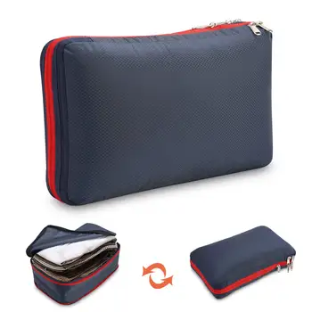 Органайзер для путешествий, компрессионная упаковка, сумки для хранения одежды, двухслойная портативная сумка большой емкости / водонепроницаемая сумка на молнии Cube