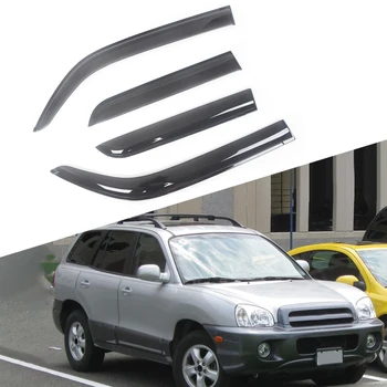 Для Hyundai Santa Fe 2001-2018 Авто Черный Тонированный Козырек Бокового Окна Автомобиля Вентиляционные Тенты Укрытия От Дождя Дверной Вентиляционный Козырек