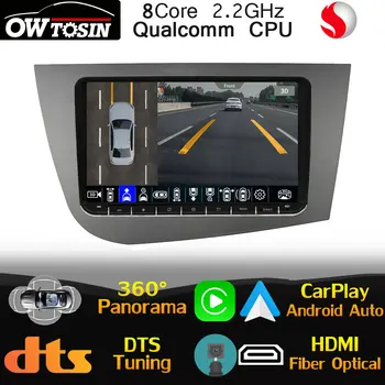 Процессор Qualcomm Android Автомобильный Медиафайл Для Seat Leon 2 2005-2012 360 Камера Радио GPS CarPlay Авто Головное Устройство DTS HIFI DSP Стерео WiFi