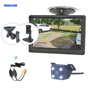 SMALUCK Беспроводной 5-дюймовый TFT-ЖК-дисплей, автомобильный монитор заднего вида, светодиодная автомобильная камера ночного видения, Беспроводная система безопасности парковки