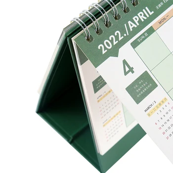 Настольный календарь на металлической катушке на 2022 год, портативное расписание, простое настольное украшение для дома, гостиной, офиса