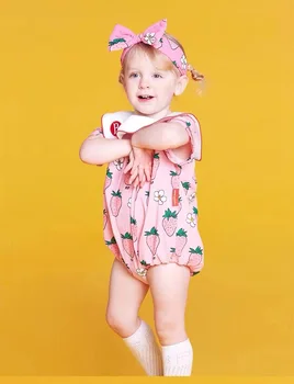 Корейские Детские Летние комплекты одежды для младенцев, Дизайнерская милая одежда с мультяшным рисунком для младенцев, Брендовая одежда для мальчиков и девочек, хлопок