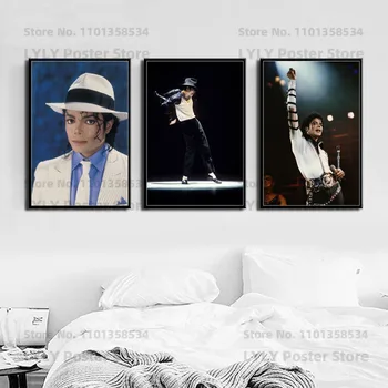 G208 Майкл Джексон Король Музыки, Танцев, Величайший Художник, Настенный Художественный Декор, Картина На Холсте, Шелковый Плакат