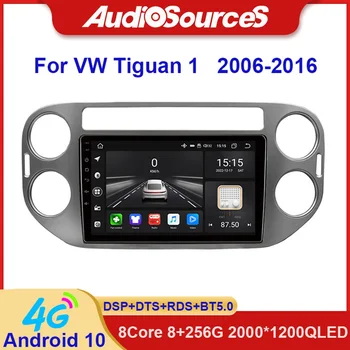 8 Core 6 + 128 Г 9-10 дюймов Carplay для Volkswagen Tiguan 1 2006-2016 Автомобильный радио Мультимедийный видеоплеер Навигация стерео GPS Android10