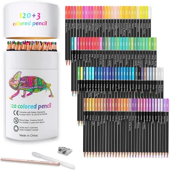 Цветные карандаши KALOUR Premium 120, мягкая основа для художников, яркий цвет для рисования, растушевка, ручка-раскраска для взрослых и детей