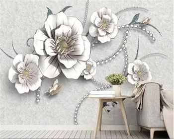 beibehang Пользовательские обои фотографии 3D рельефные цветочные обои для телевизора и дивана домашний декор гостиная спальня фреска papel de parede 3d