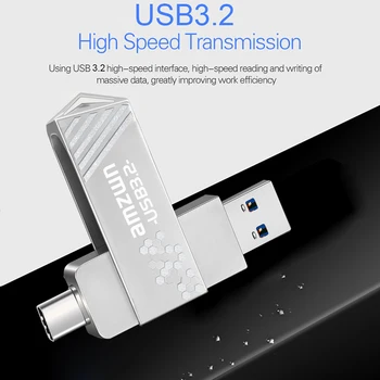 Смартфон OTG USB3.2 Флэш-Накопитель 128 ГБ Высокоскоростной Ключ Резервного Копирования Данных Флеш-Накопители TYPE-C USB Для ПК Ноутбук Планшет Металлический 256 ГБ 512 ГБ