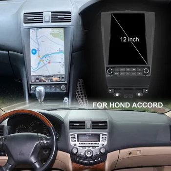 Автомобильный Мультимедийный Видеоплеер GPS Для Honda Accord 7 2003-2008 Tesla Экран Радио Навигация Стерео Беспроводной 2Din CarPlay 8 + 128 ГБ