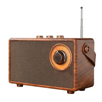 Ретро FM-Радио Портативное Деревянное Bluetooth-Радио Басовый Динамик Громкой Связи MP3-Плеер Поддержка USB/TF Карты/AUX Play